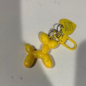 Yellow Balloon Dog Keychain Charm